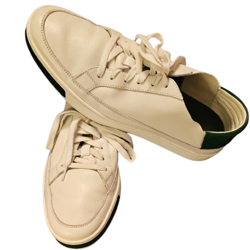 Authentic GUCCI Men's White Leather Low Top Sneakers Size 10 US (9G) Include COA